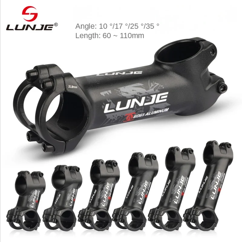 LUNJE Bicycle Handlebar Stem 60/70/80/90/100mm MTB Stem 28.6mm 31.8mm  Short Power Bicycle Stem  Lightweight Road Bike Table