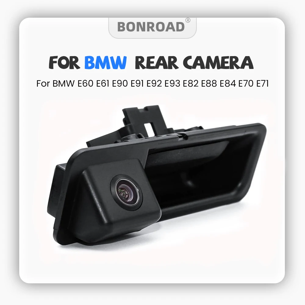 BONROAD Telecamera per retromarcia per auto impermeabile per BMW E60 E61 E39 E90 E91 E92 E93 X1 E84 E82 E88 X5 X6 E70 E71 Accessori auto