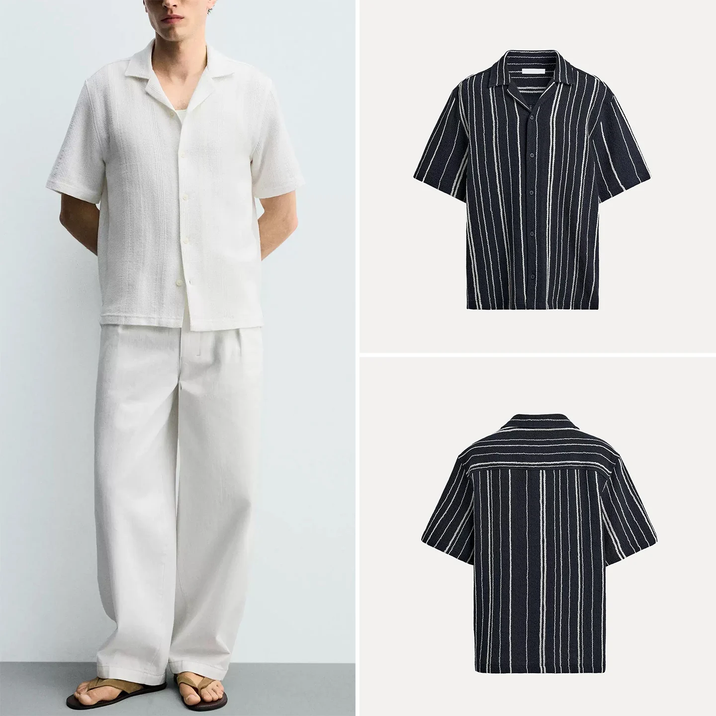 Men's Fashionable Slim Fit Striped Short Sleeve Shirt Casual Style Open Cardigan Chinese Brand ZADATA 2026 Summer New Arrival