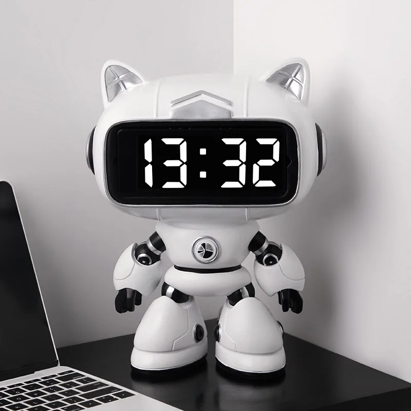 Robot Smart Digital Alarm Clock Table Decor robotics Clock LED Electronic Table Clock Bedroom Desktop Bedside Table Clock