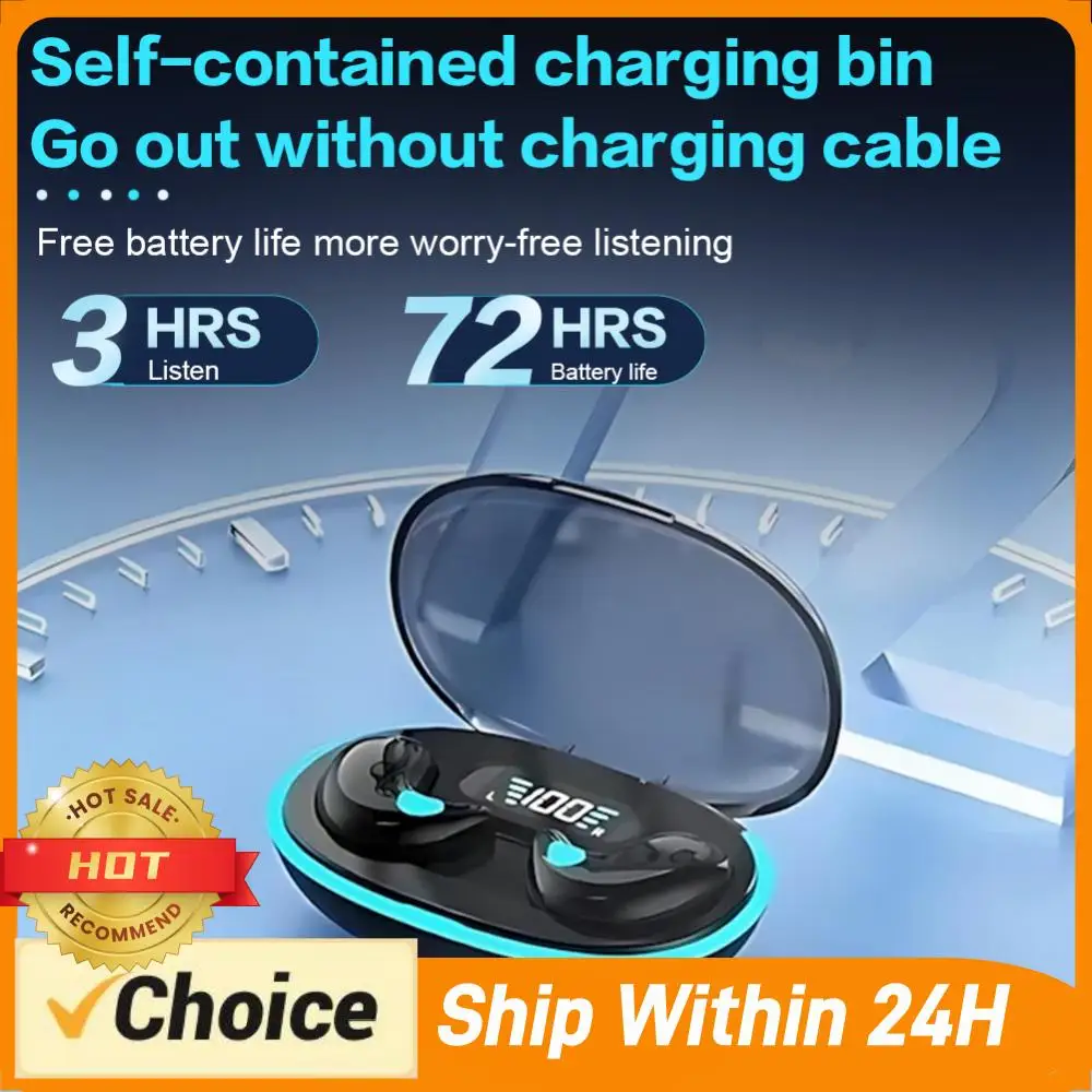 BT 5.3 Wireless Earbuds Noise Cancelling Invisible Sleep Earphones Touch Control Sense-Free Micro Sleep Earbuds for Better Sleep