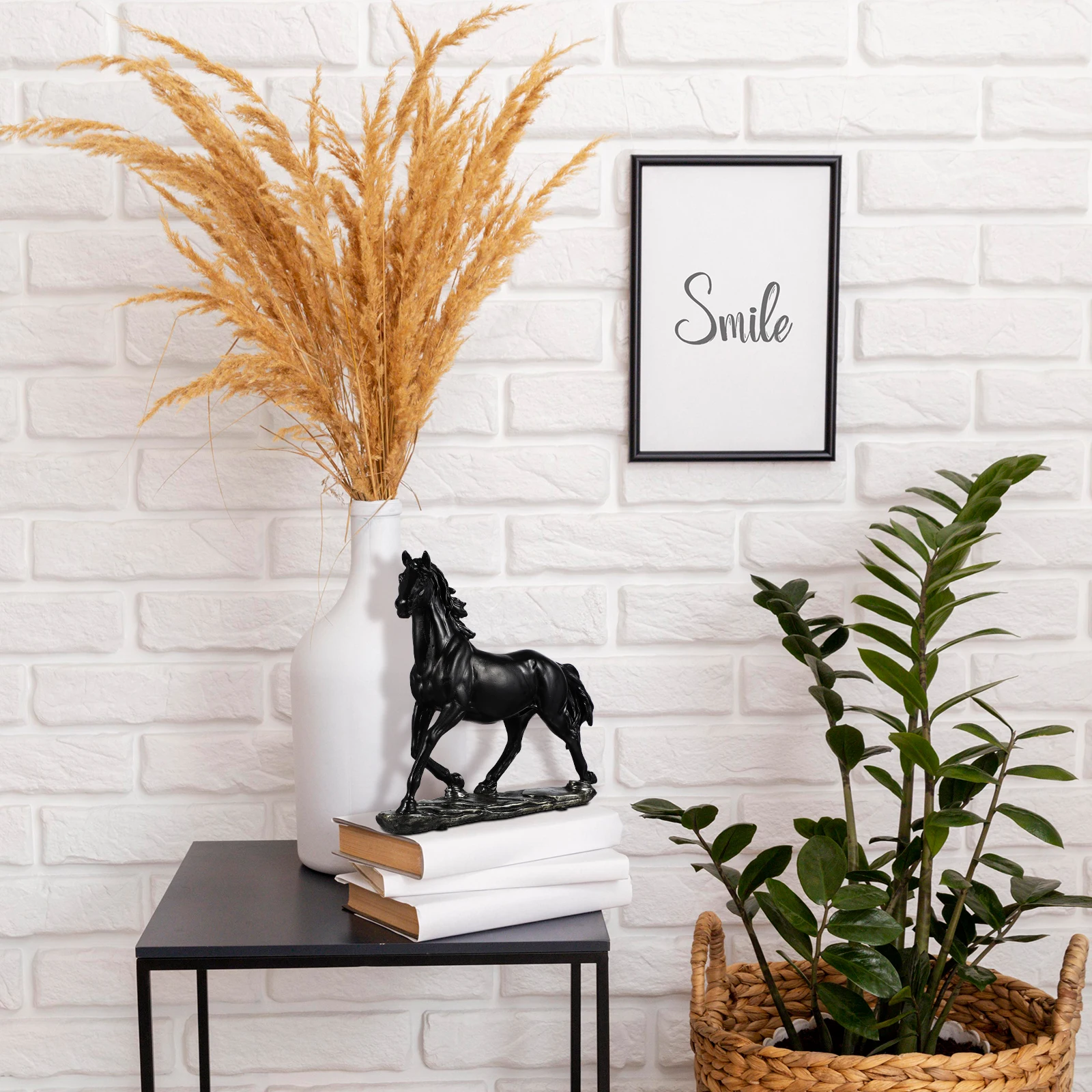 

1pc Resin Statue Feng Shui Ornament Vivid Decor Creative Horse Business Gift Desktop Adornment Animal Sculpture Home Decoration