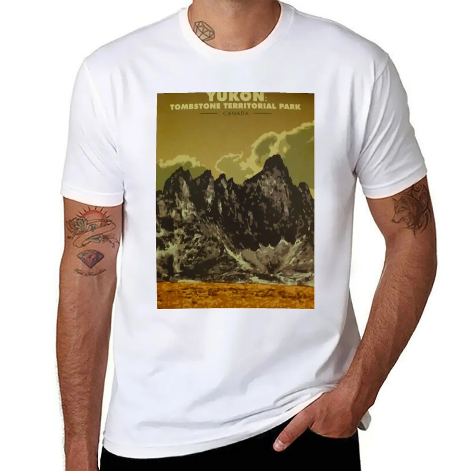 

Yukon vintage travel poster T-Shirt men t shirt cotton 100% man t shirt cotton high quality