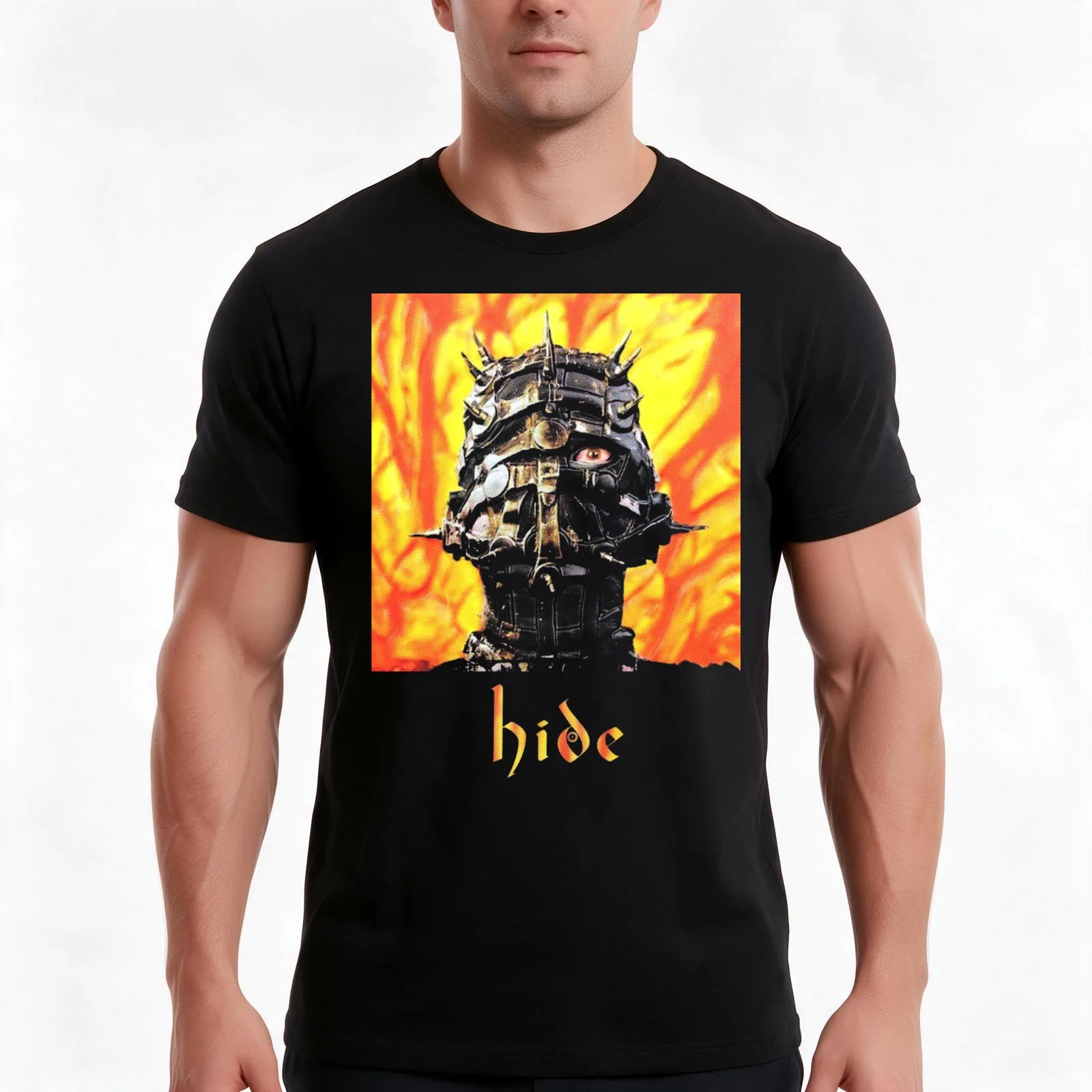 hide giger T-Shirt, Summer Casual Cotton Tee, Oversized Streetwear Tops, Vintage Graphic Print, Loose Fit Short Sleeve