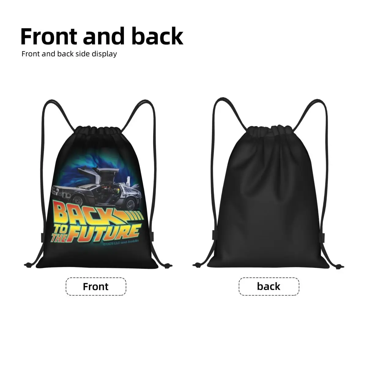 Delorean In Time Back To The Future Drawstring Backpack Women Men Sport Gym Sackpack Foldable Training Bag Sack