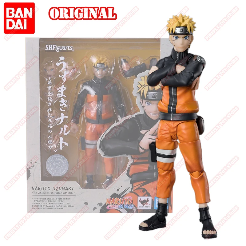 

BANDAI Original S.H.Figuarts Naruto Animation Peripheral Toy The Jinchuriki Entrusted WIth Hope Movable Model Figure Collection