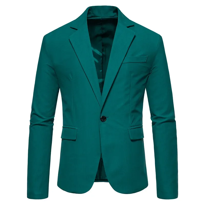 

Mens Dark Green Spring Blazer 2023 New One Button Causal Slim Fit Blazer Jacket Fashion Party Lightweight Sports Coat Male