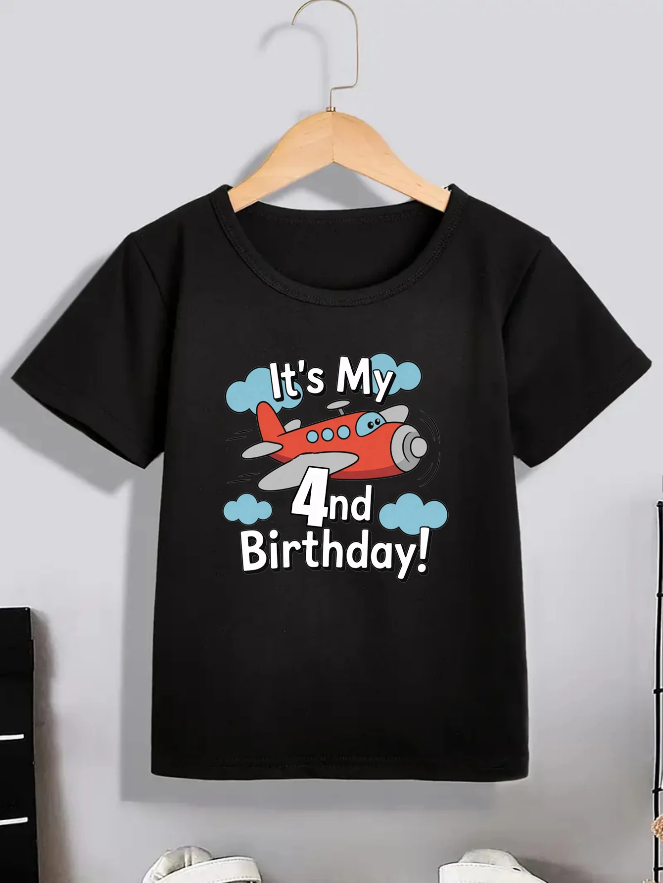 Boy'S Birthday T-Shirt It'S My 1/2/3/4/5/6/Birthday Shirt Airplane Themed Children'S Shirt Fun Birthday Party Gift Boy'S Clothes