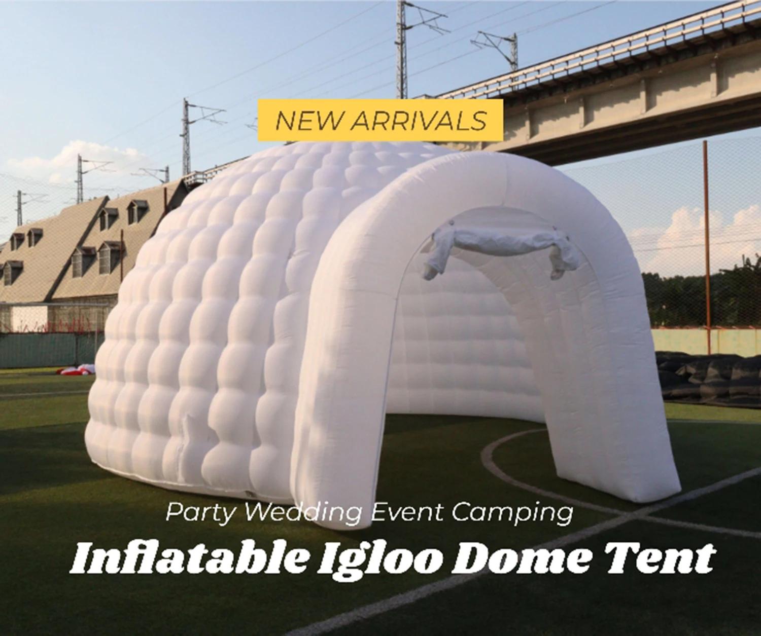 

Inflatable Igloo Dome Tent Outdoor Portable Party Tent White Cube House Round Gazebo Room for Party Wedding Event Camping