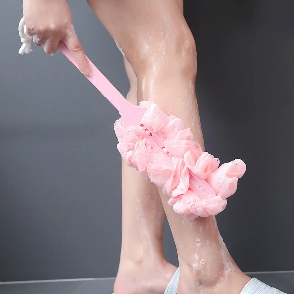 Rückenbürste mit langem Griff, Körperwäscher, Dusche, hängende Körperbürste, Schwämme, weiches Netz, Bad-Duschbürsten, Badzubehör für Erwachsene