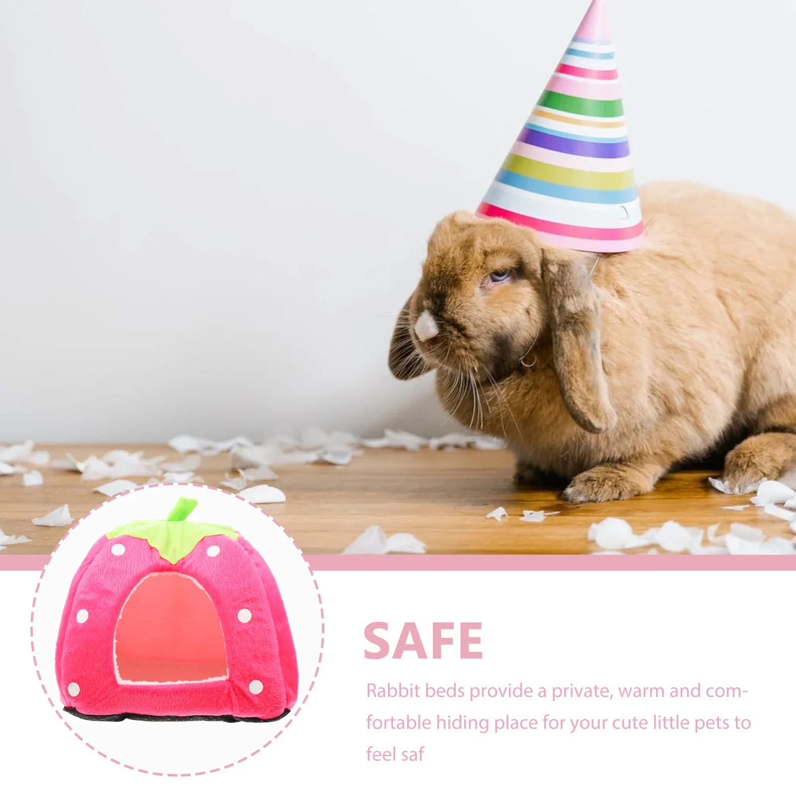 

Tent Strawberry Nest Adorable Hamster Hideout Pet for House All Seasons Decorative Cozy Home Bed