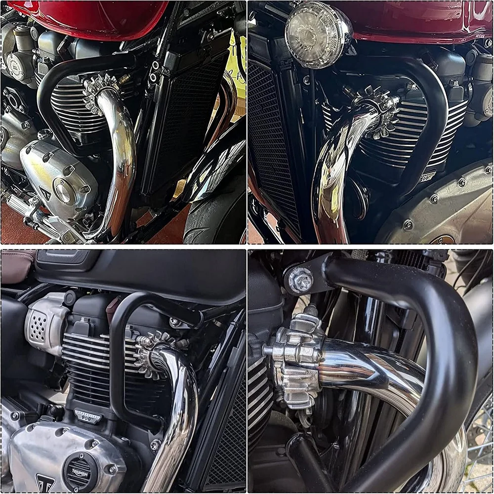 مصد حماية لمحرك الدراجة النارية على الطريق السريع من الصدمات لـ Triumph Bonneville T100 T120 Thruxton 1200 R Street Twin، Bobber #2
