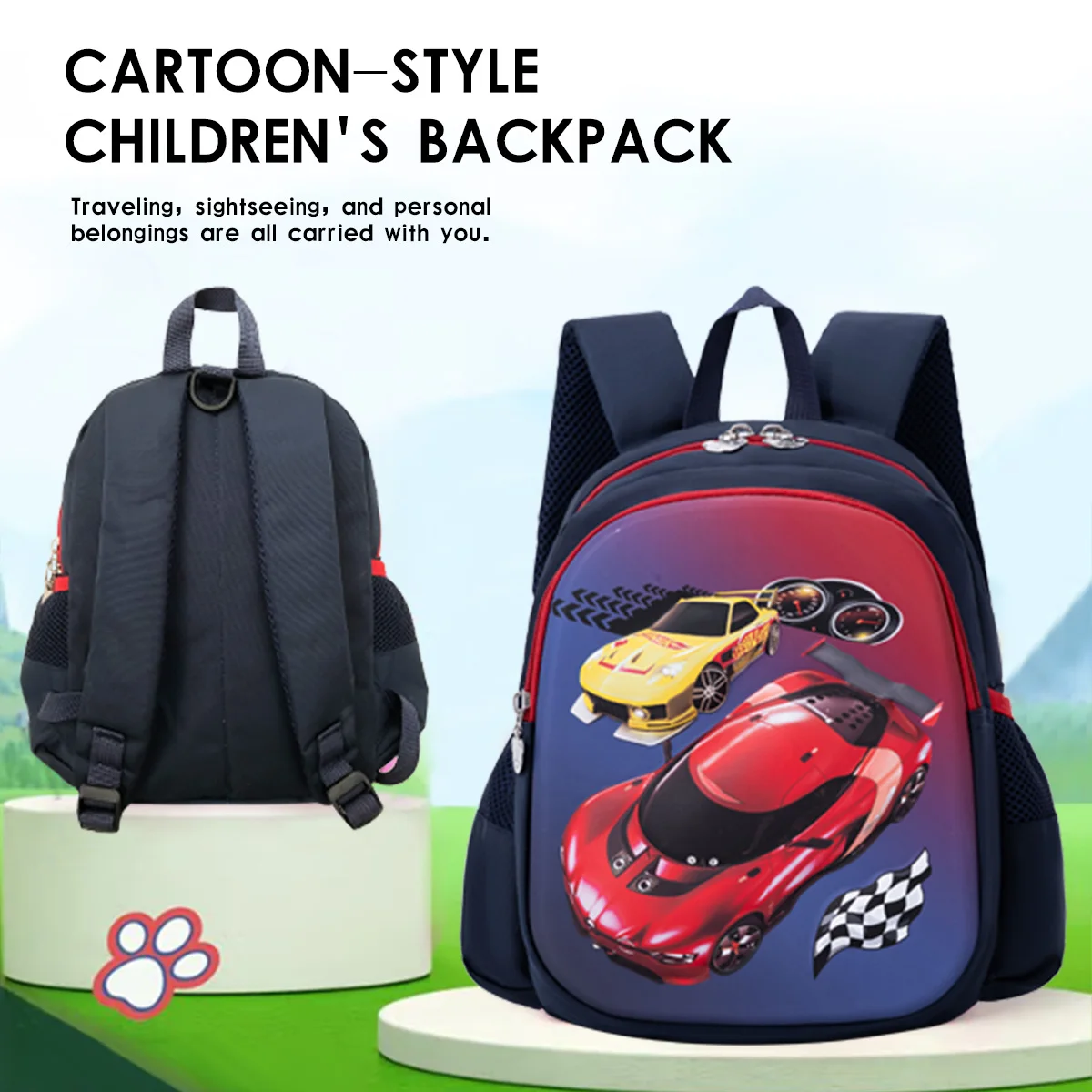 Tas Sekolah Anak-anak, Anak Perempuan TK, Anak Laki-laki, Ransel Bayi, Ransel Kecil Mobil Sport Lucu untuk Anak Perempuan, Tas Tamasya, Modis dan Keren