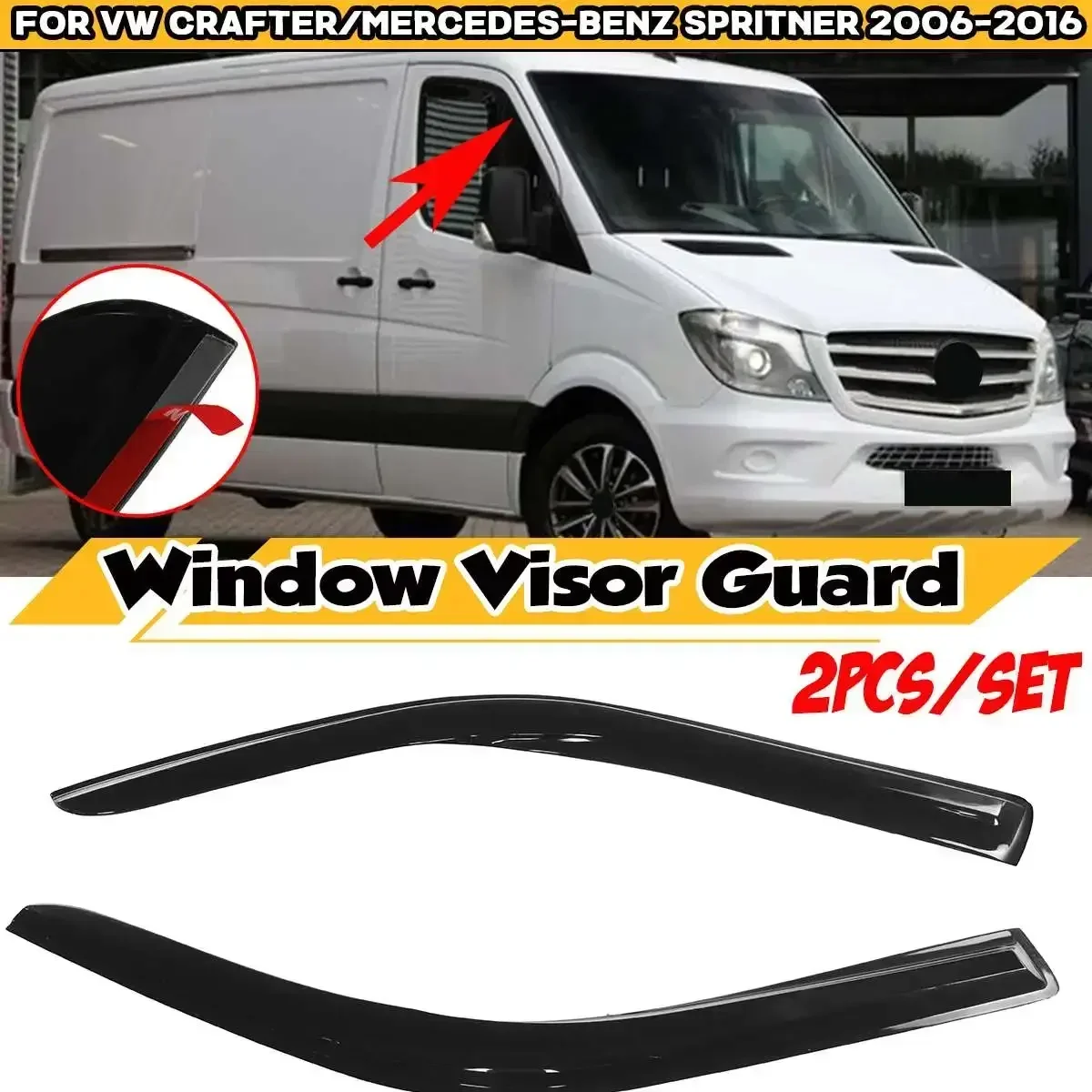 

2x Car Side Window Visor Guard Vent Awnings Shelters Rain Guard For VW For Crafter For Mercedes For Benz For Spritner 2006-2016