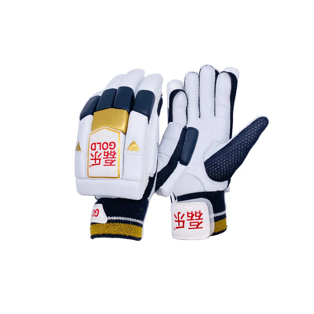 Left Hand Cricket Batting Gloves Thicken Sponge Shock Absorption Slip Resistance Breathable Leather Hand Protection