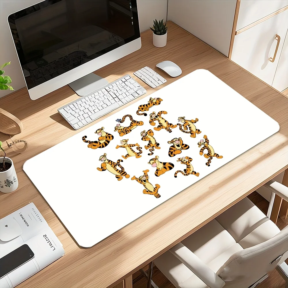 قطعة واحدة من لوحة ماوس الألعاب الكبيرة Pooh Bear & Tigger - تصميم كرتوني لطيف، قاعدة مطاطية متينة، مثالية لمكتب المكتب، حصيرة لوحة المفاتيح، #5