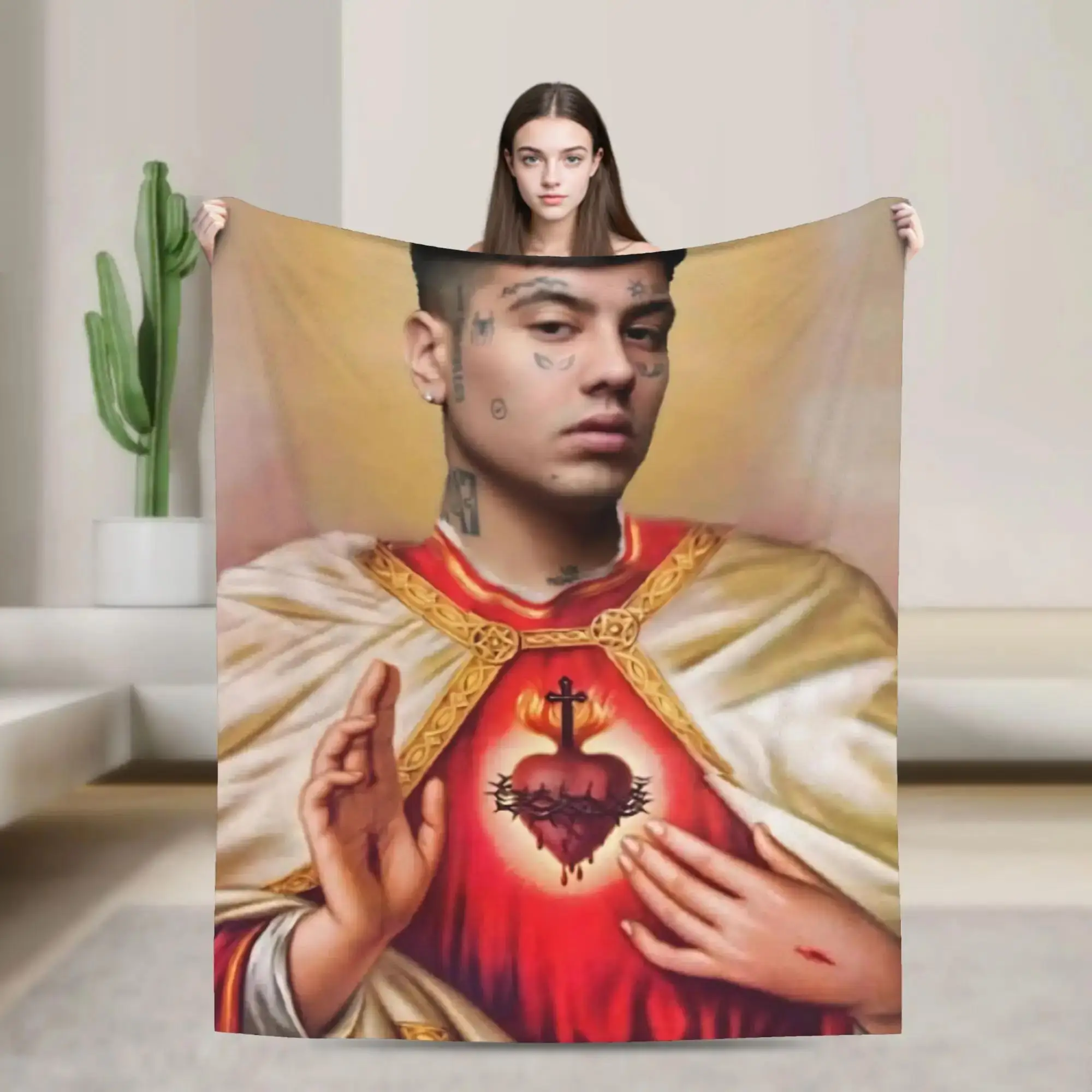 

Warm Soft Flannel Throw Blanket for Couch Sofa Bed Camping Duki Dios Design Cozy Bedspread for Chair Indoor or Outdoor Use
