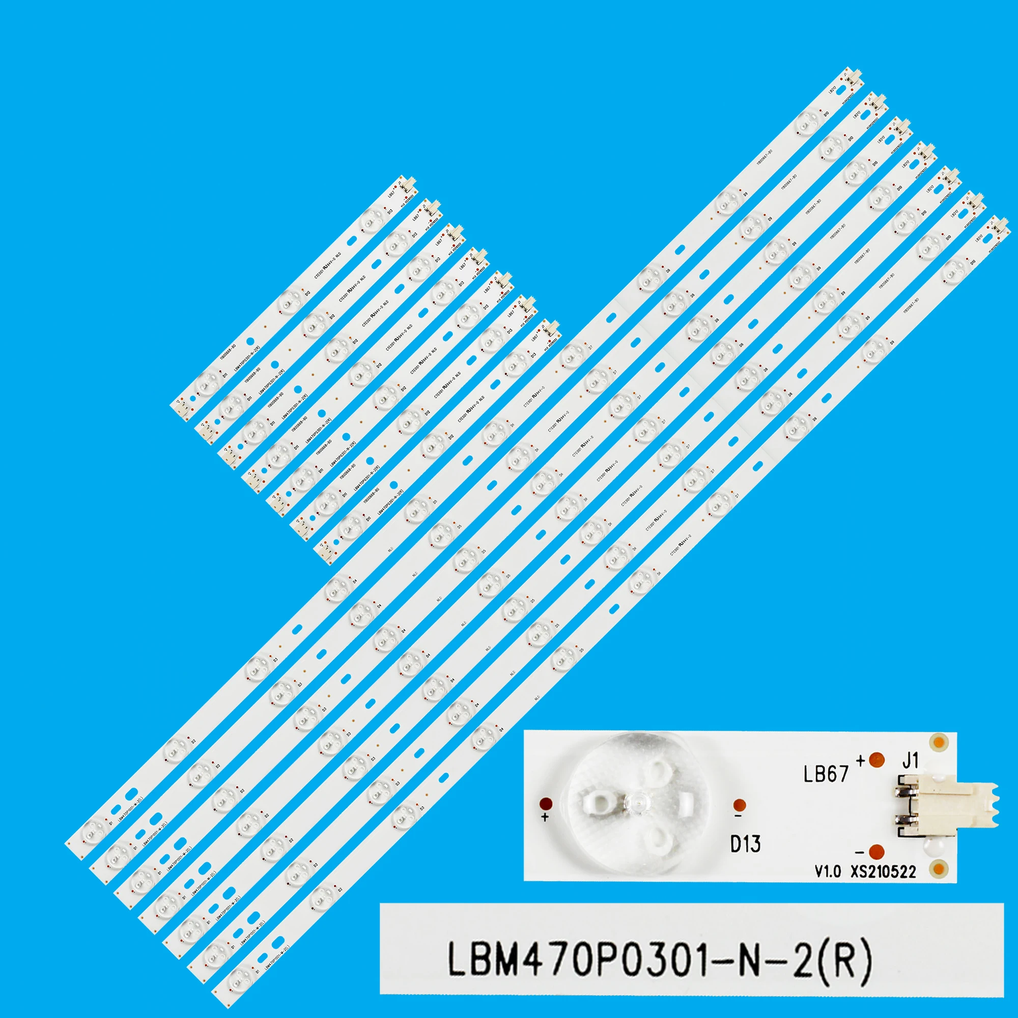 LED Backlight Strip for  47pfg651947PFK6109 47PFH6109 47PFG6809/78 47PFG6519/78 47PFK6309 47PFK6549 LBM470P1001-M-2