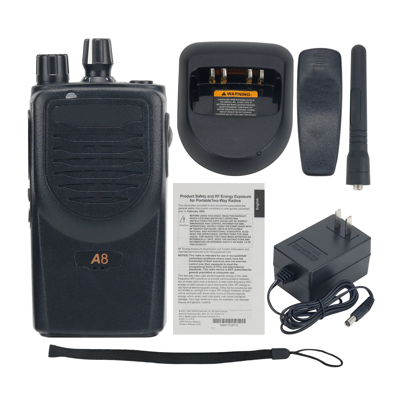Portable Walkie Talkie A8 450-470MHz 4W 16CH UHF Radio Handheld Transceiver for Motorola Mag One