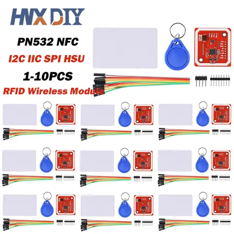 1-10SETS PN532 NFC RFID Wireless Module V3 User Kits Reader Writer Mode IC S50 Card PCB Attenna I2C IIC SPI HSU