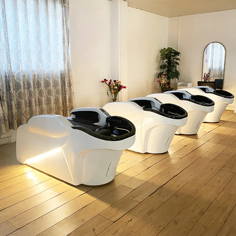 Wasserzirkulation Kopftherapie Professioneller Schönheitssalon Stuhl Spa Haarwäsche Massagerahmen Shampoo Bahre Stylist Stühle