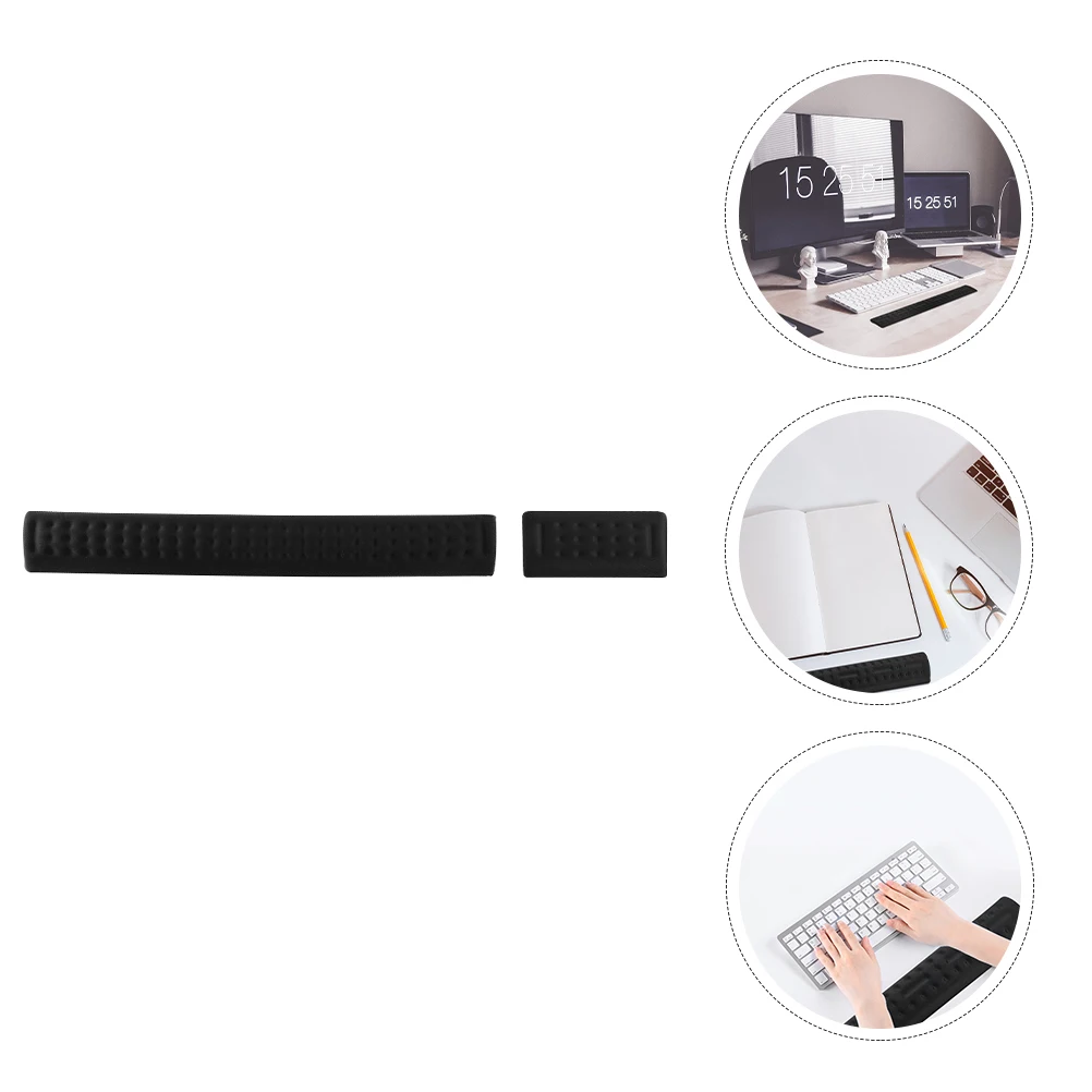 

2pcs Ergonomic Memory Foam Wrist Rest Pad Set for Keyboard Mouse Comfortable Support Office Gaming Non-Slip Wristguard for Long