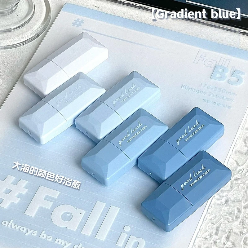 6 قطع شريط تصحيح متدرج اللون سلسلة Instagram Style سعة كبيرة صامتة ناعمة مريحة تسليم القرطاسية المدرسية