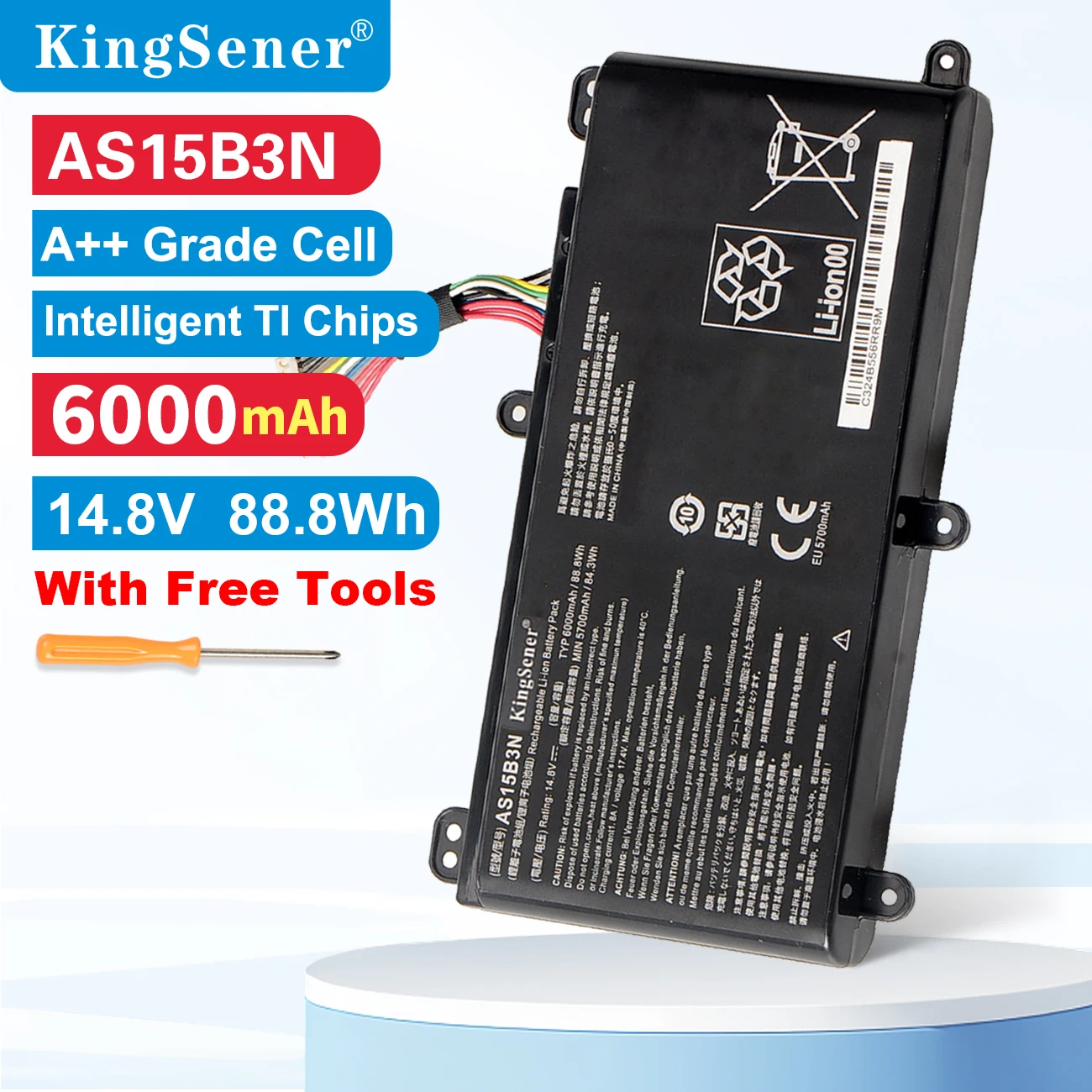 

KingSener 6000mAh AS15B3N Laptop Battery for Acer Predator 17 15 G9-591-713C 17 G9-792-72S6 Predator 21X GX21-71 17X GX-79 G5-79