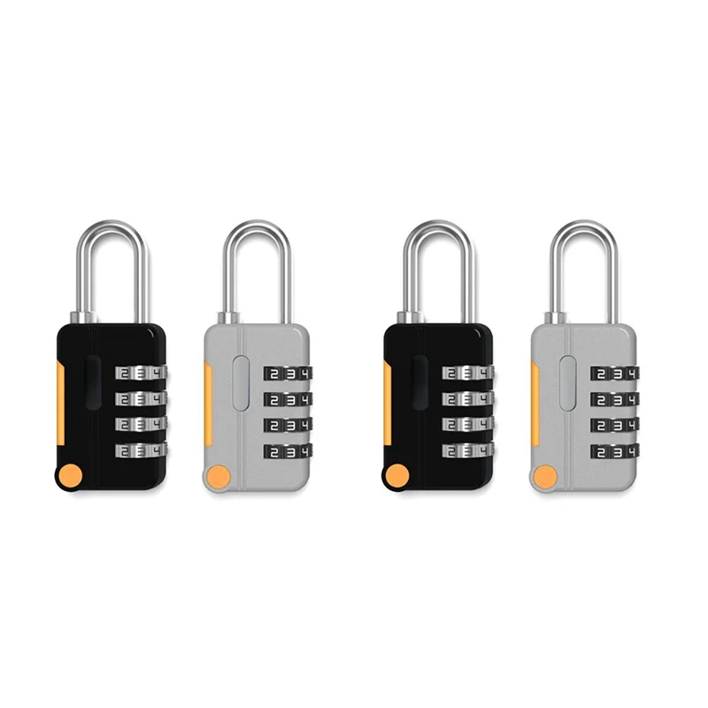 FAST-Combination Padlock, 4 Pack Small Waterproof Padlocks For School Gym Locker, Gate, Shed, 4 Digit Code Security Locks