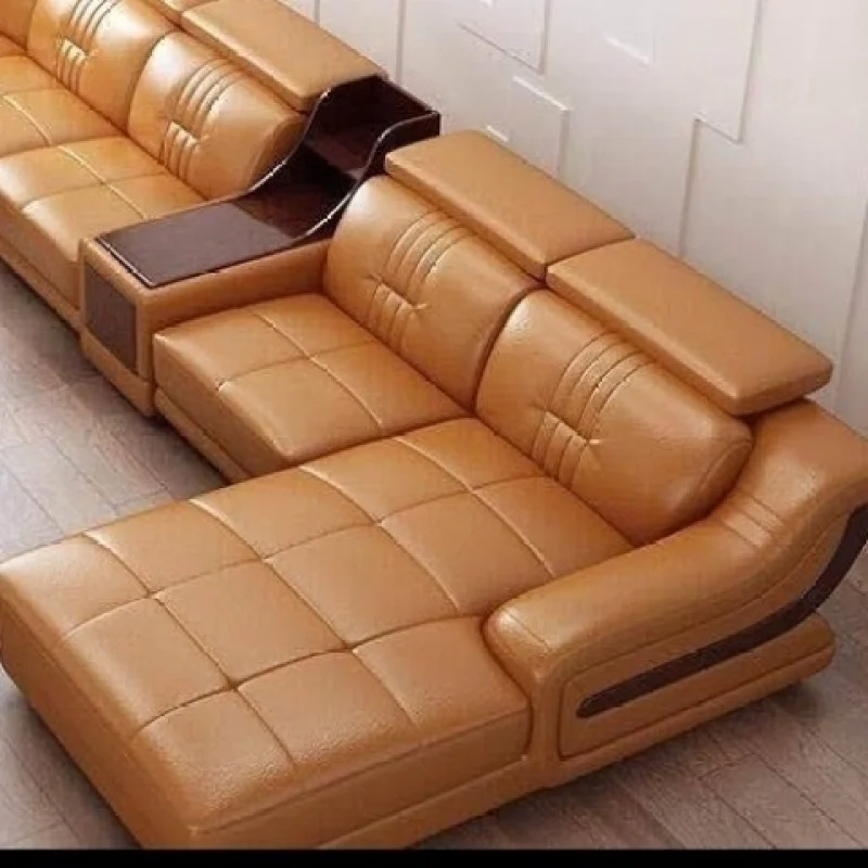 Custom High-End Genuine Leather Corner Sofa