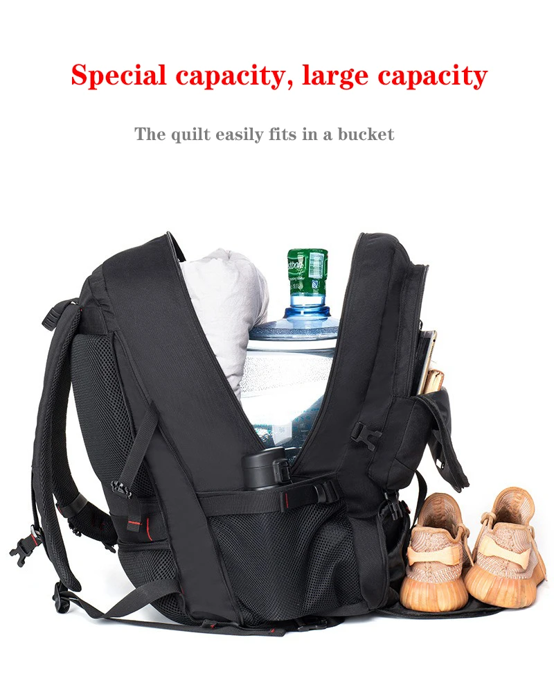 Outdoor Travel Backpack 80L60L Men's and Women's Waterproof Camping with Shoe Warehouse Short Trip Backpack Travel Luggage Bag