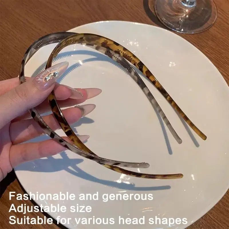 C71F Antislip hoofdband Bruidsmake-up hoofddeksels voor zonnebrillen Brillen Luipaardprint hoofdband