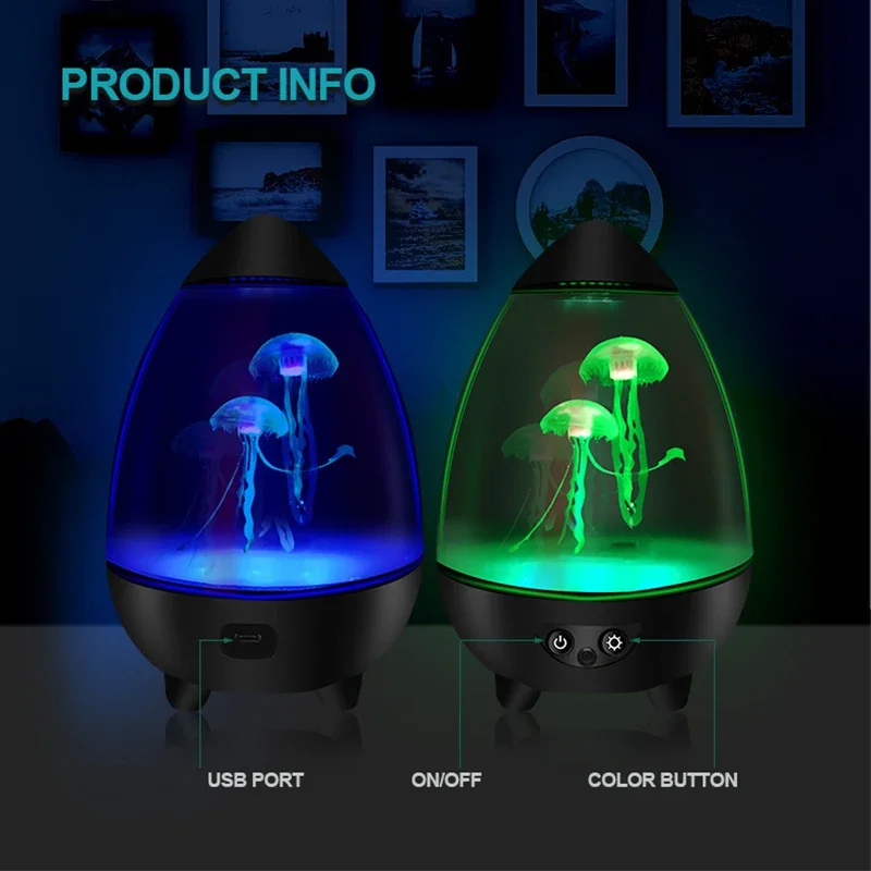 Goutte d'eau USB avec télécommande, lampe de nuit LED, méduse précieuse, haut-parleur Bluetooth sans fil, proxy document, RVB, cadeau pour enfant