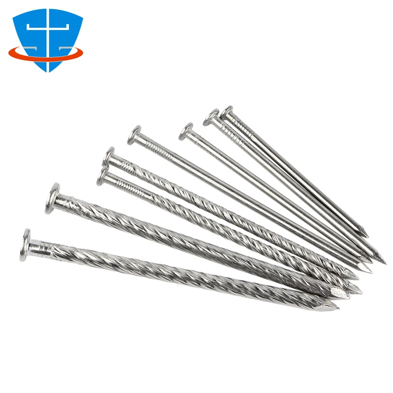 0.5" 0.8" 1" 1.2" 1.5" 2" 2.5" 3" 3.5" 4" Pulgada A2-70 304 Acero Inoxidable Cabeza Plana Clavo de Acero Carpintería Ladrillo Cemento Pared