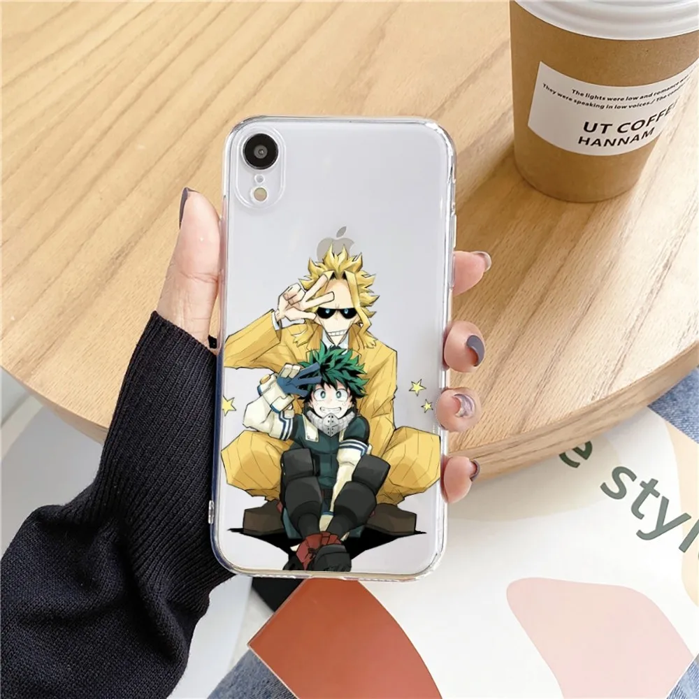 My Hero Academia All Might Phone Case For Iphone 15 11 13 14 Pro Max 7 8 Plus X Xr Xs Max Se2020 12mini Transparent Cover