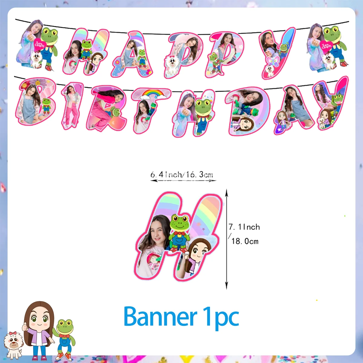 Mexican Ins Star Lara Campos Theme Birthday Party Decoration Balloon Backdrop Cake Topper Girls Photo Props Baby Shower Supplies view 3