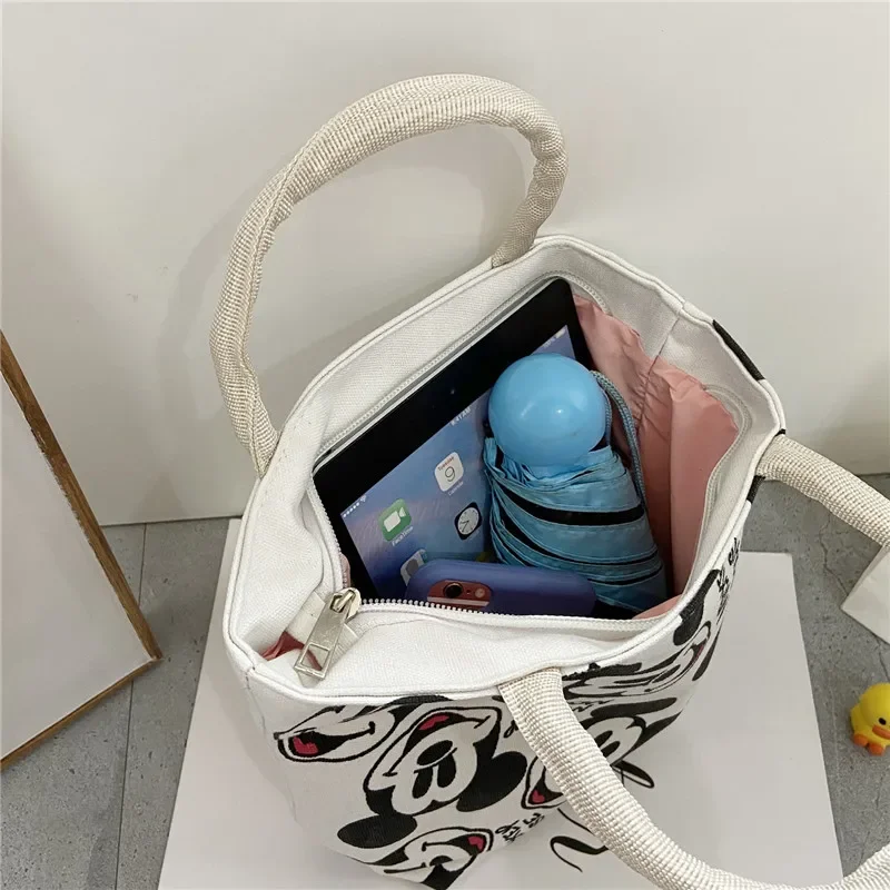 Disney Mickey Mouse Handlebags for Women Canvas Bags Leisure Armpit Bag Shopping Shoulder Bags Bento Handbag Female Tote Purse