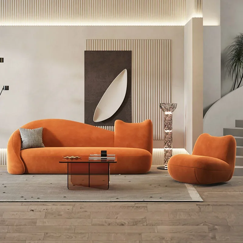 Plush Family Living Room Sofa Double Lounger Comfortable Elegant Sofa Designer Nordic Canape Salon De Luxe Home Furniture