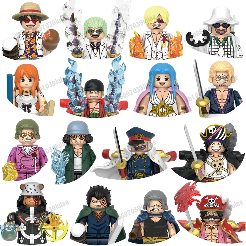 

X0358 X0359 Gol·D·Roger Luffy Roronoa Zoro Chopper Sanji Ace Toy Bricks Assembling Doll Building Blocks Birthday Present WM6188