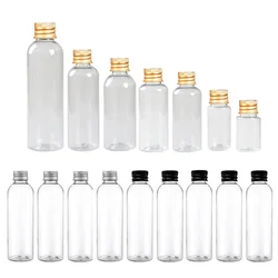 Mini botella de plástico de 5ml-250ML con tapa de rosca de aluminio, contenedor de cosméticos de viaje portátil recargable para loción y Gel de ducha, 5 uds.