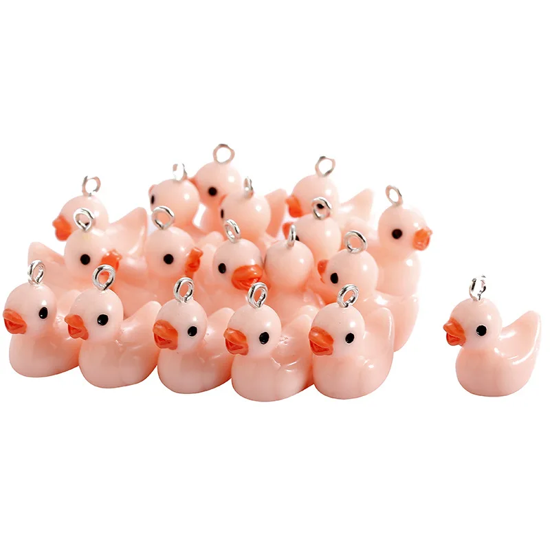 10pcs 18x21MM Cute Duck Resin Charms Earring Pendants for DIY Findings Necklace Keychain Bracelets Jewelry Making Accessories