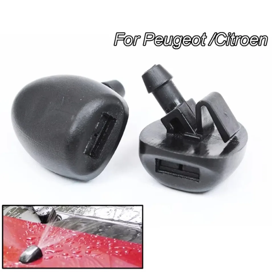 2Pcs Front Windshield Wiper Washer Jet Nozzle Fit for Peugeot 206 206+ 407 6438J2 6438E6 6438AV 6438W2 6438Z1 1SET