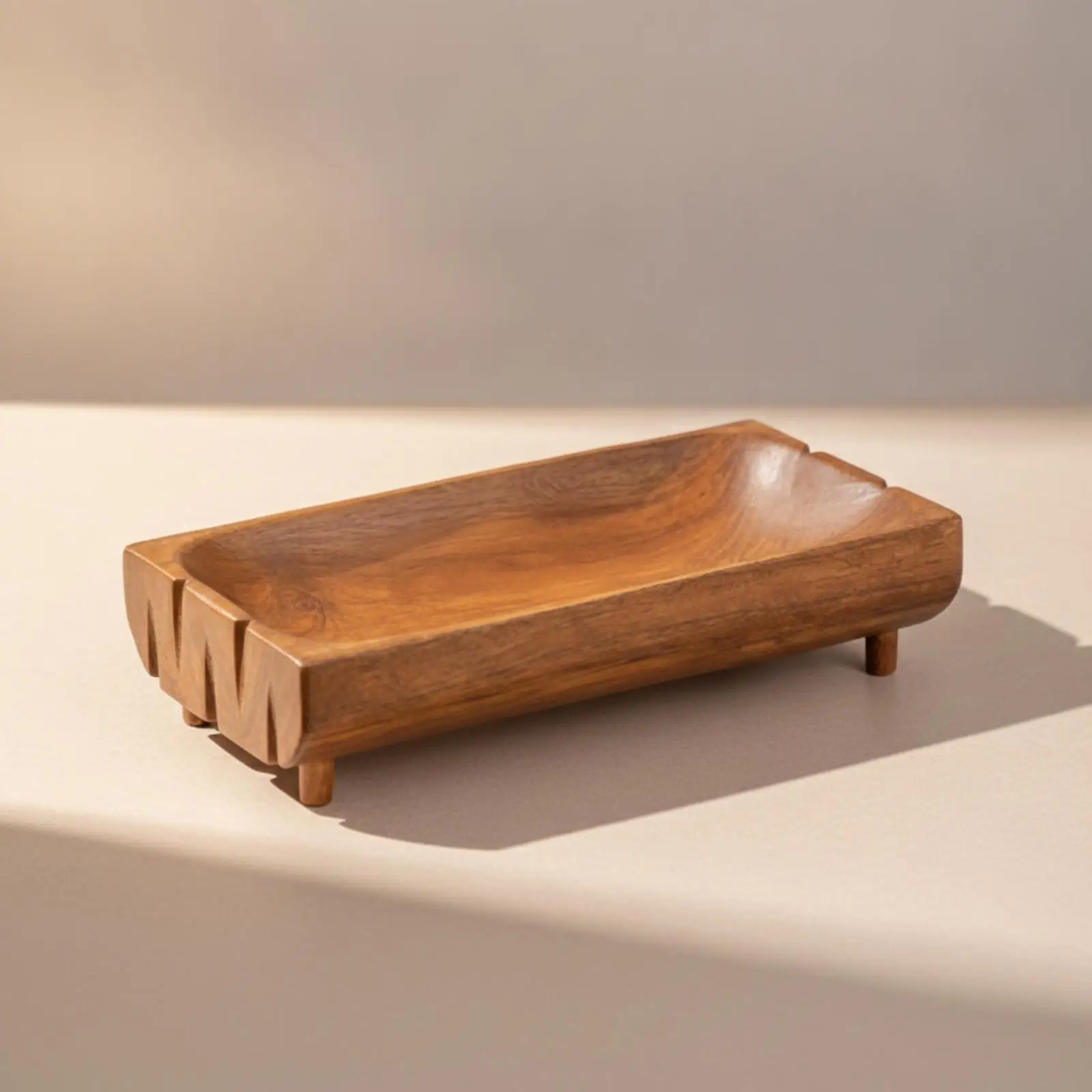 Multipurpose Wooden Serving Tray for Snacks Fruits and Condiments on Kitchen Counter or Coffee Table