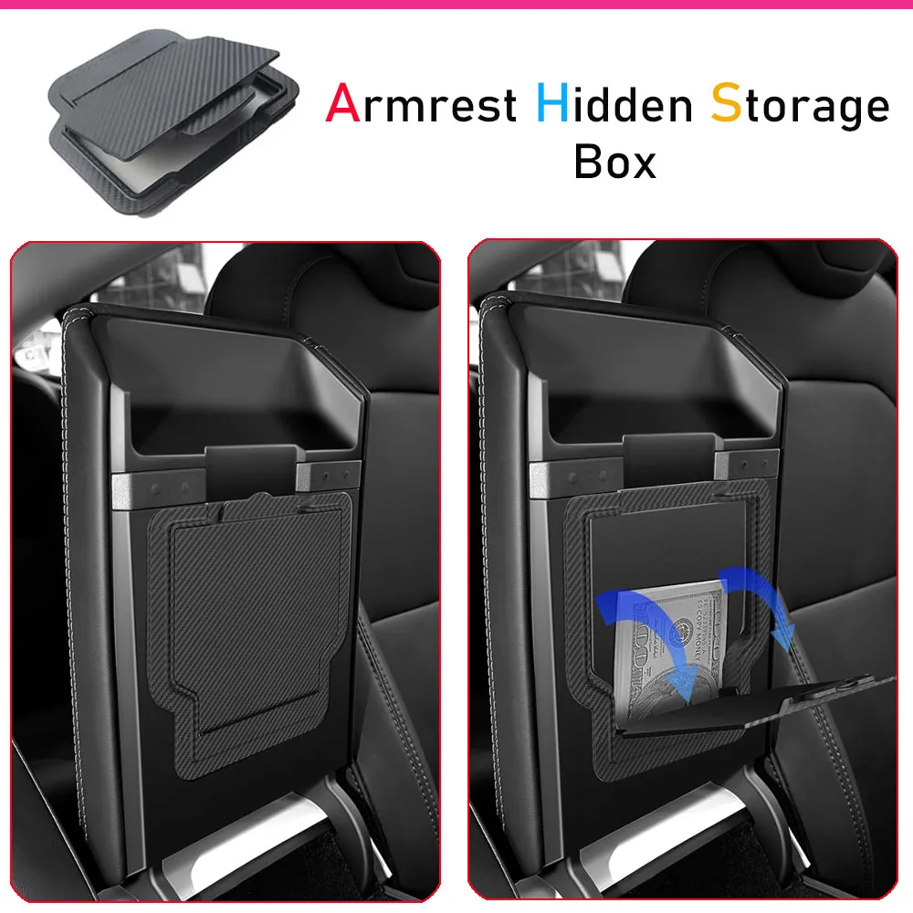 

Подлокотник, скрытый ящик для хранения для Tesla Model Y Juniper Model 3 2025, органайзер для центральной консоли, лоток для салона автомобиля, аксессуары