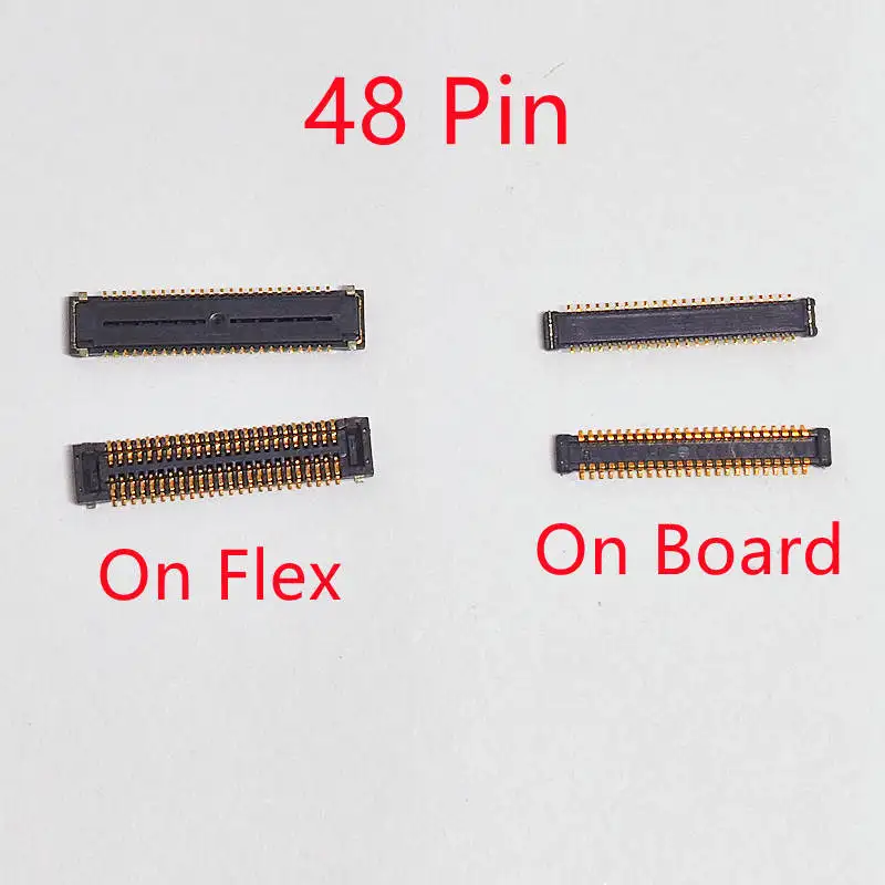 Conector de carregamento USB para samsung galaxy A10, a105, a105f, 10pcs, conector flexível, plugue de contato na placa-mãe, 48 pinos