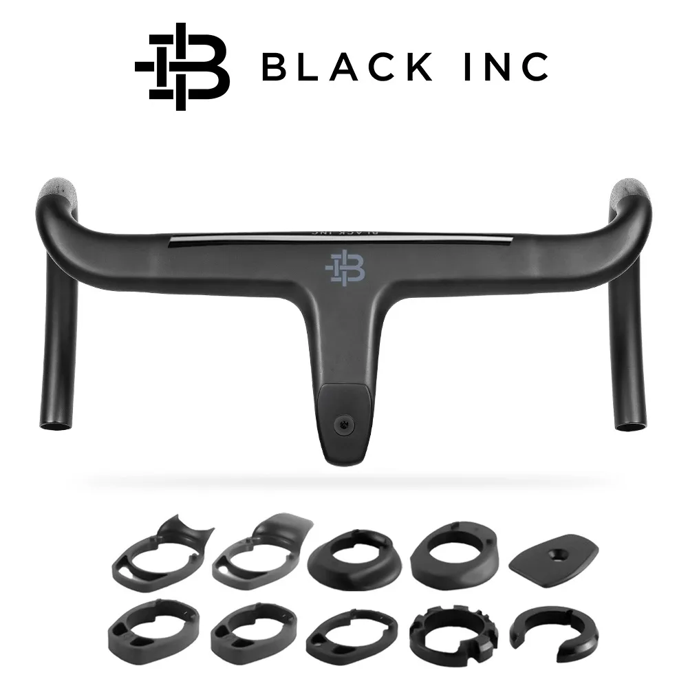 Manillar integrado de bicicleta de carretera de fibra de carbono Black Inc para marco O2 con barra de caída de montaje para marco de Factor