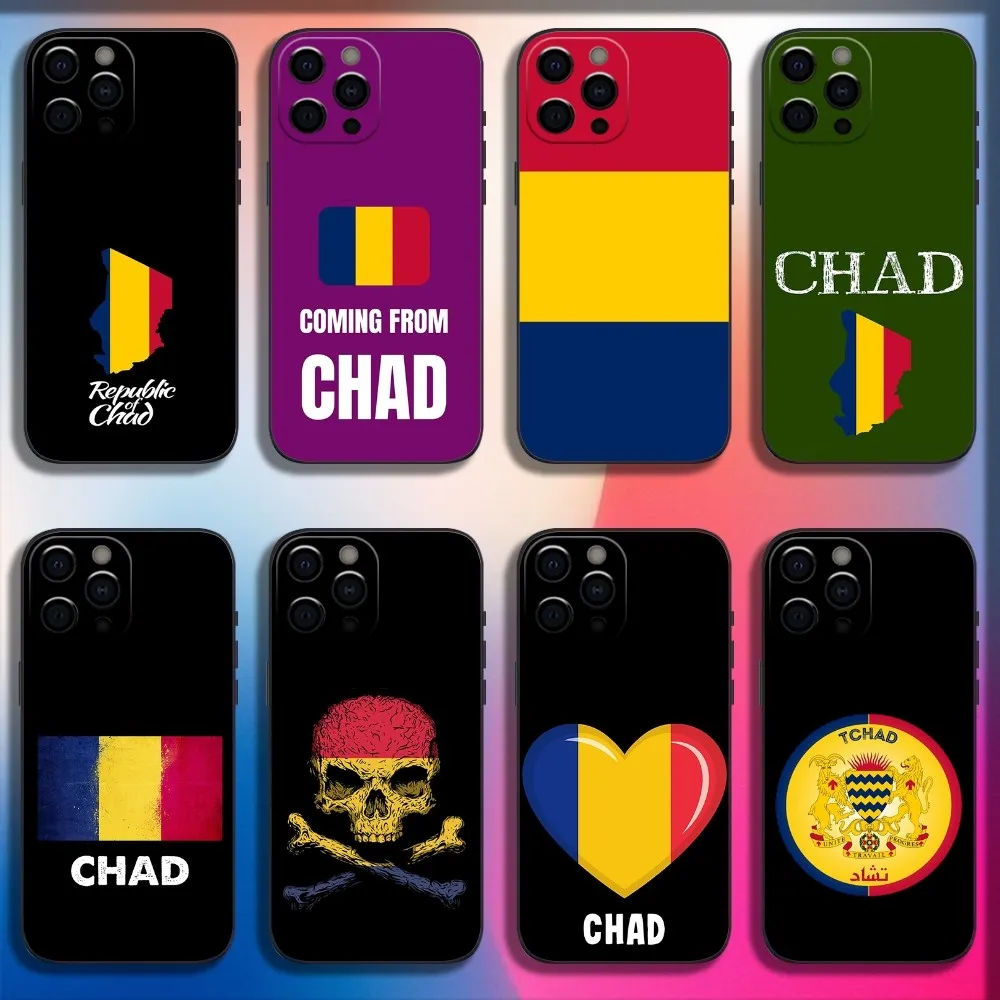 

Republic of Chad Flag Phone Case For iPhone 16,15,14,13,12,11,Pro,X,XS,Max,XR,Plus,Mini Soft Black Cover