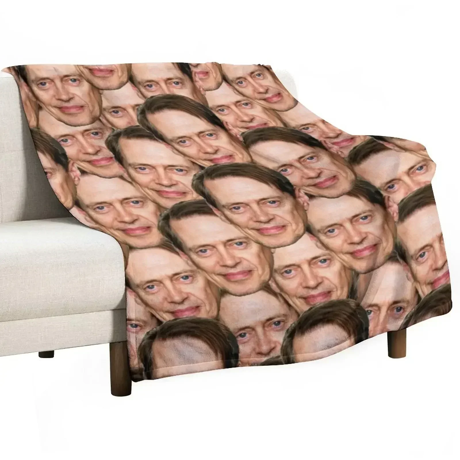 

Steve Buscemi trending Head Design Throw Blanket Sofa Hair Furry Weighted Blankets