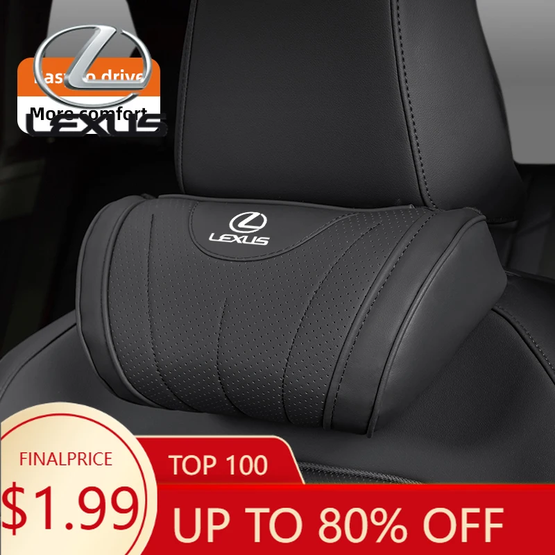 

Interior Mouldings Lexus Car Neck Pillow Leather Breathable Soft Headrest Accessories For UX Ct200h LX600 RX350 RX300 IS300h GX4
