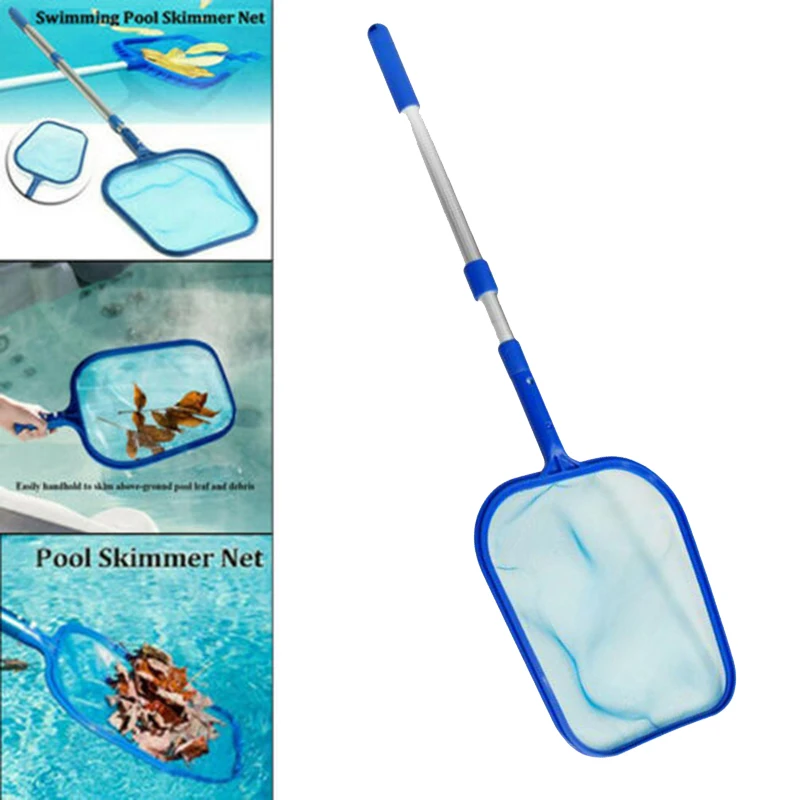 Lengthen Leaf Skimmer Cleaning Mesh Net Telescopic Pole for Swimming Pool Spa Hot Tub Reachable